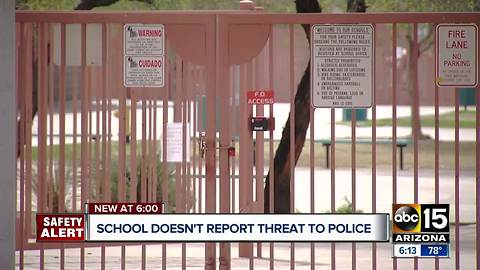 Paradise Valley school fails to report threat to police