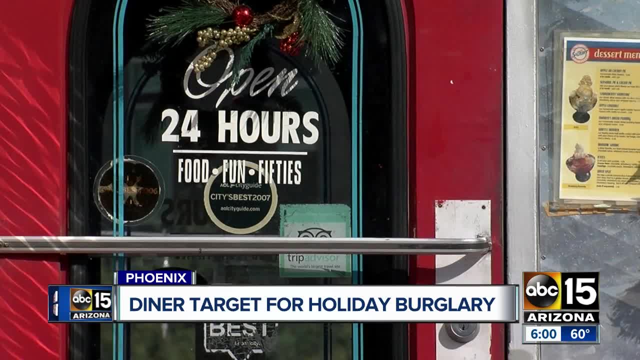 Burglars steal safe from Phoenix diner on Christmas morning