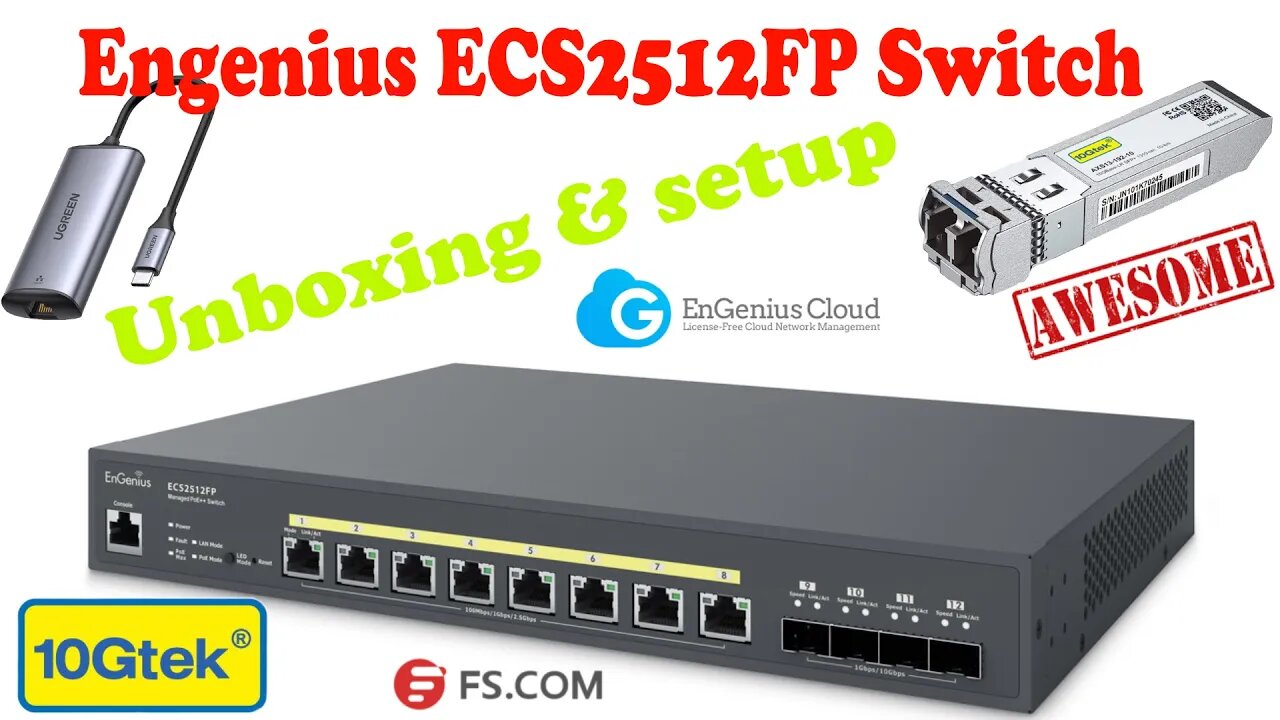 My New Engenius ECS2512fp PoE Switch Unboxing & Setup !