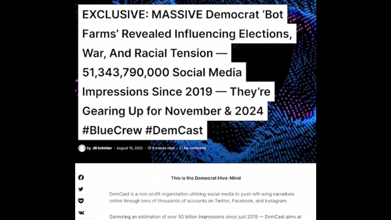 Democrat run Bot Farms for social media influence / MANIPULATION