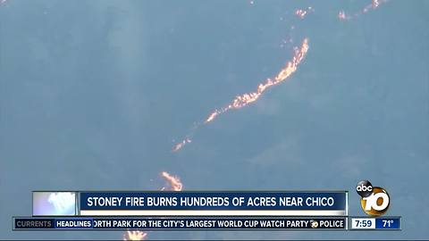 Stoney fire burns hundreds of acres near Chico