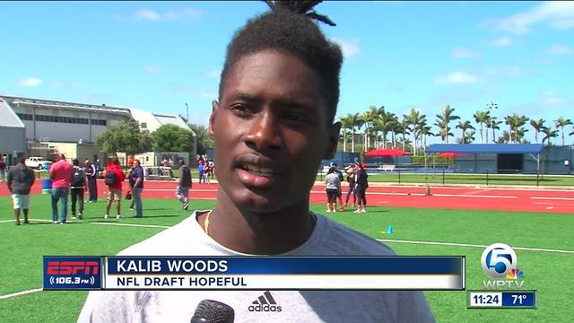 Former FAU wide receiver Kalib Woods working for NFL opportunity