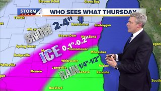 Another round of wintry mix moves in Thursday