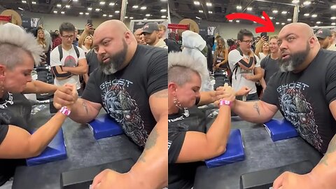 Male BodyBuilder Effortlessly DESTROYS Pro Female Arm Wrestler