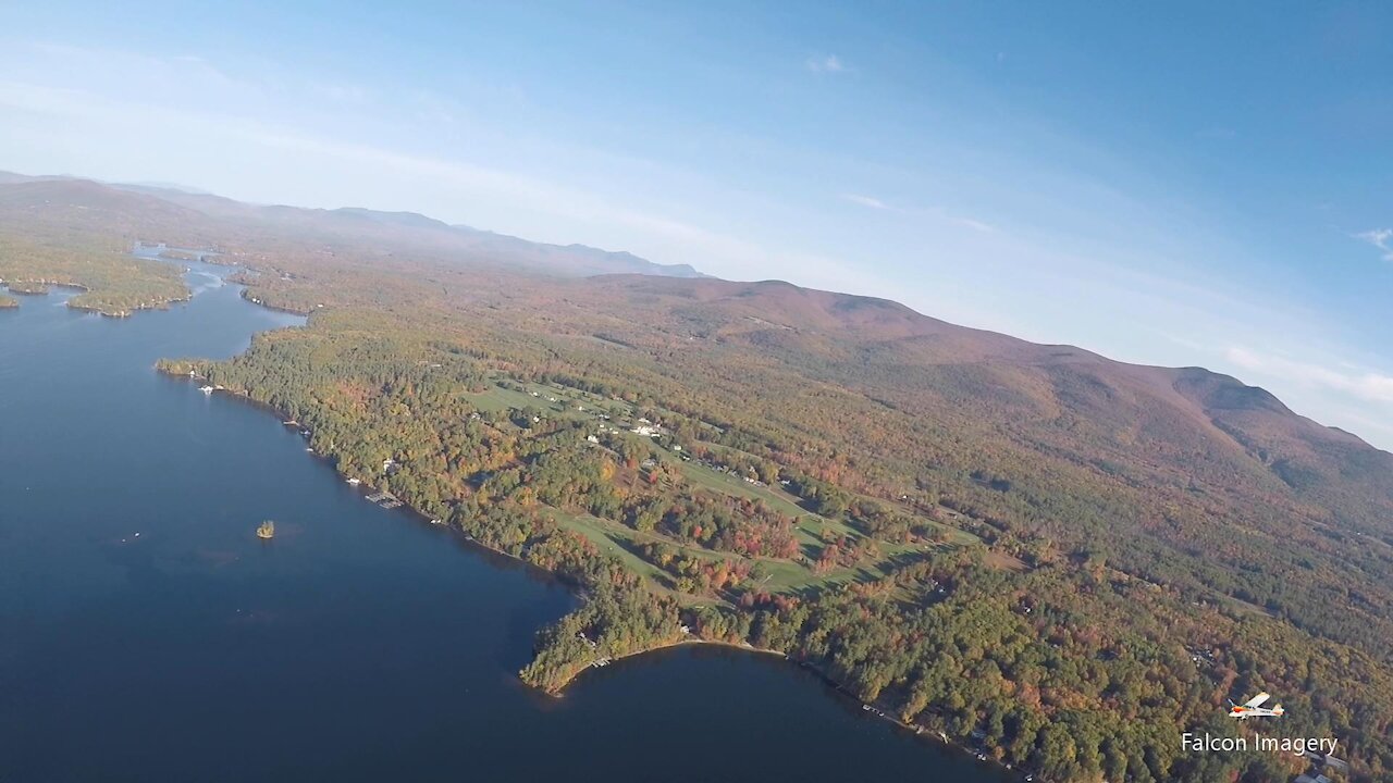 Peak Fall Foliage over Lake Winnipesaukee