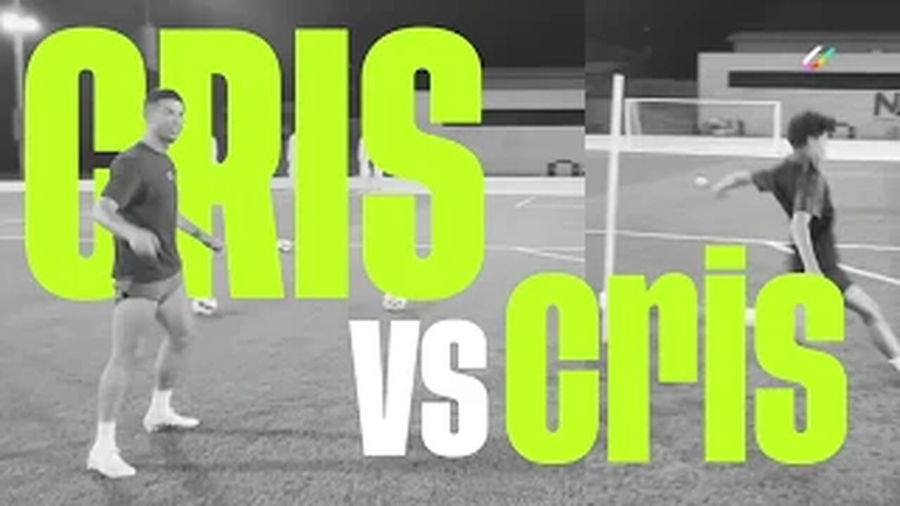 Cristiano Jr. dares to challenge me… with a freekick!.com