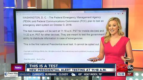 New Presidential Alert Testing