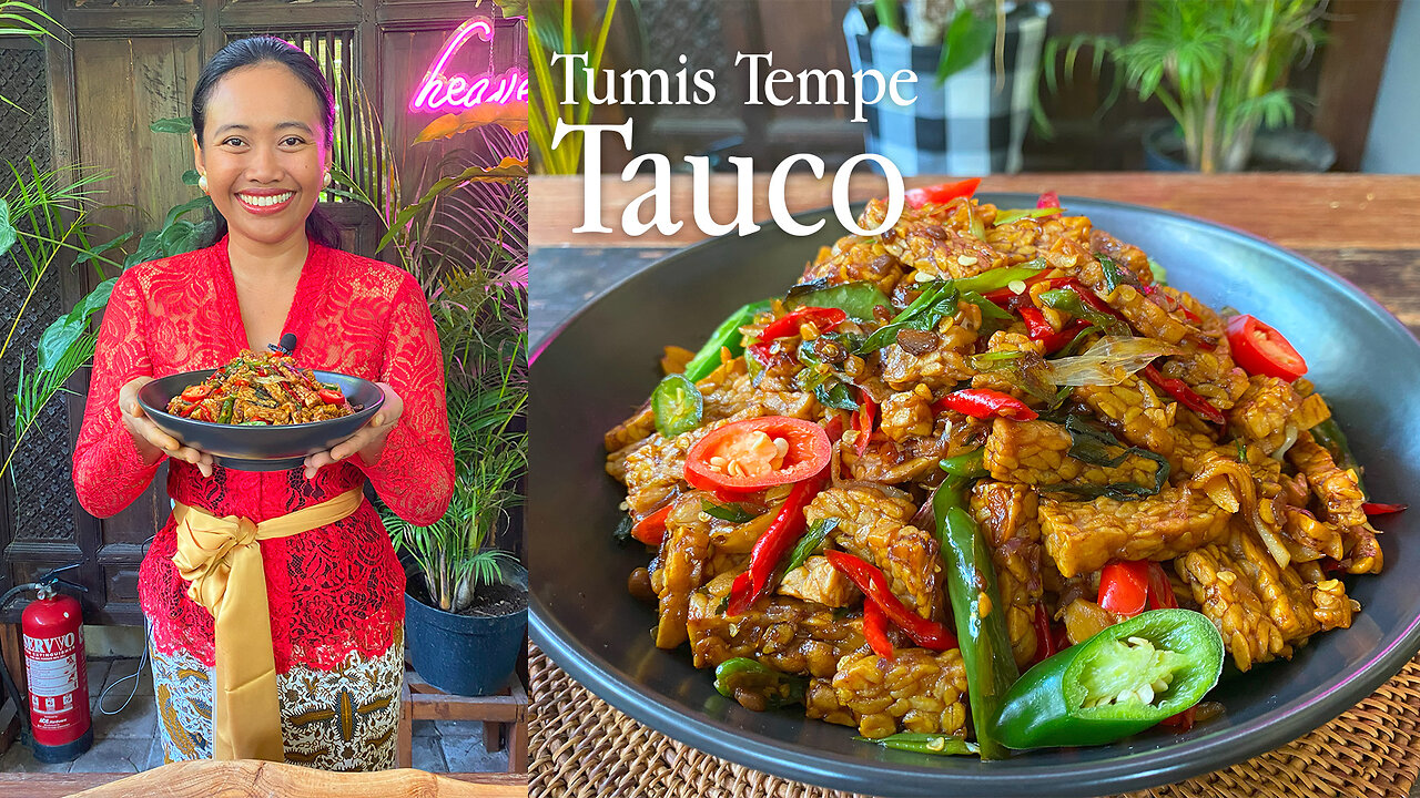 Vegetarian Tumis Tempe Tauco, Stir Fry Tempeh with Tauco