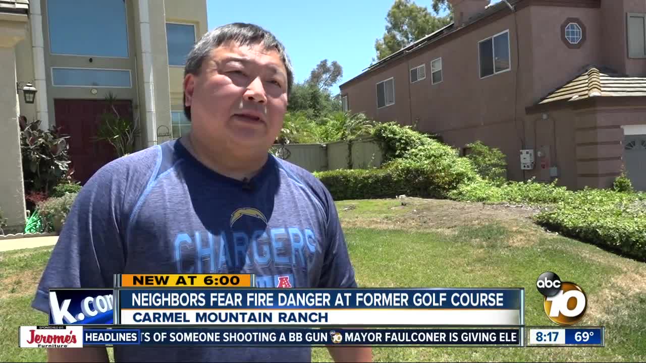 Neighbors fear fire danger at former golf course