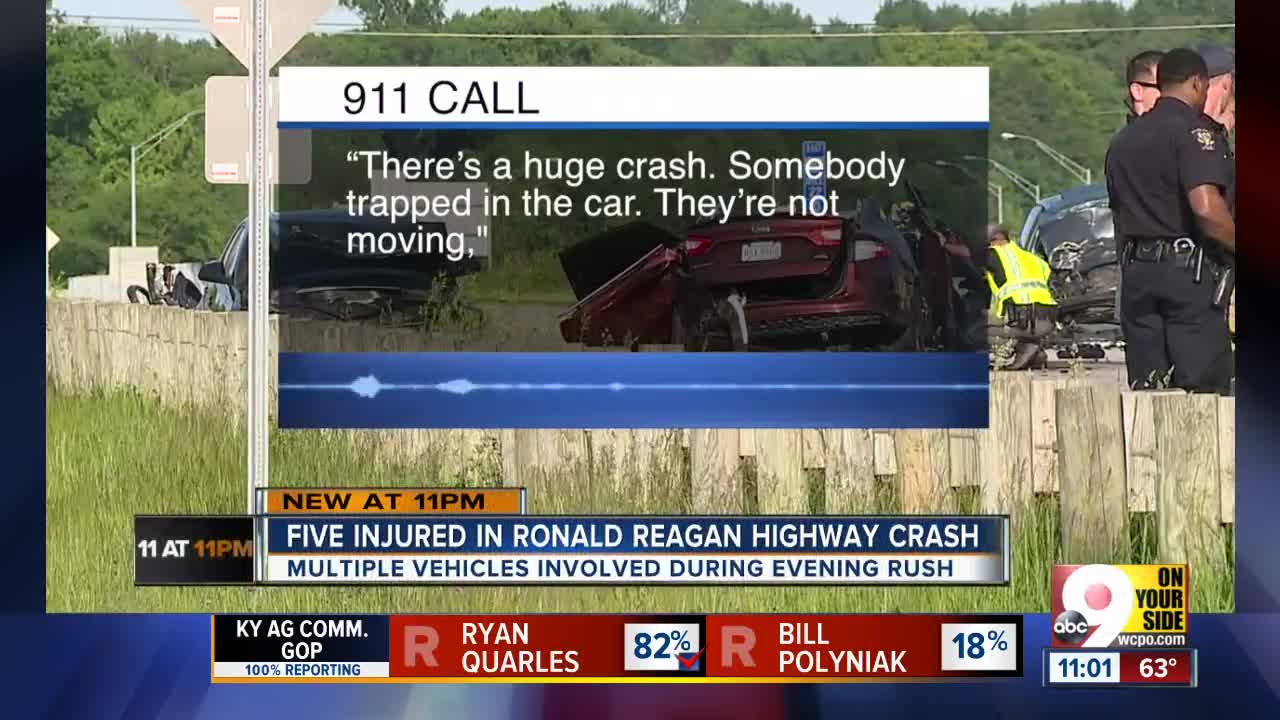 Panicked 911 calls describe scene of four-vehicle crash on Ronald Reagan Highway
