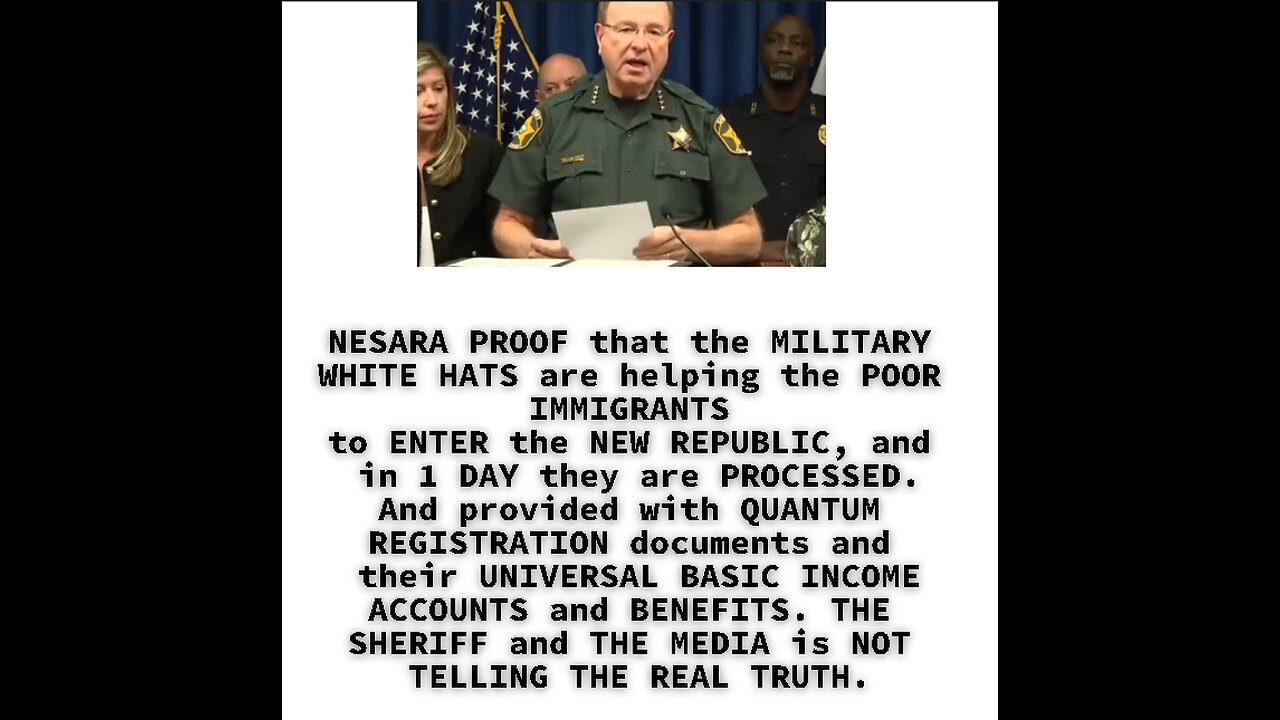 Proof of NESARA has begun for the POOR & Elderly Emigrants entering the REPUBLIC, White Hats Militar