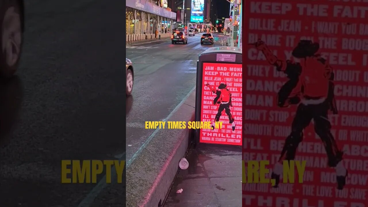 what Times Square looks like When it's pretty empty & what Brighton beach looks like when empty.
