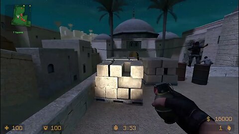 Counter Strike Source Dust 2 Night Bots #10 Only Knives, Using Flashlight and Nightvision