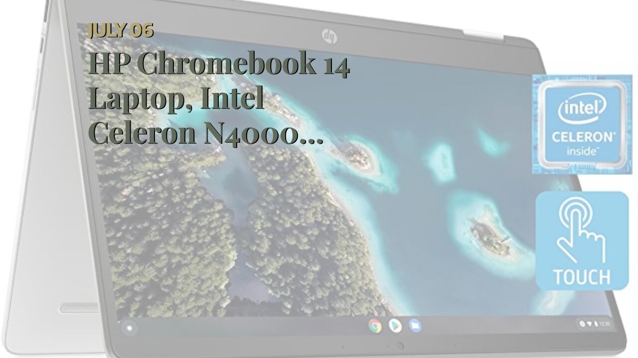 HP Chromebook 14 Laptop, Intel Celeron N4000 Processor, 4 GB RAM, 32 GB eMMC, 14” HD Display, C...