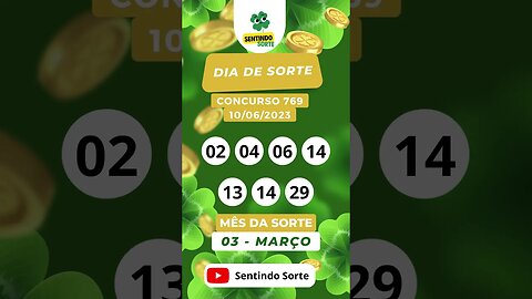 🍀 Resultado DIA DE SORTE 769 | 10/06/23 | Sentindo Sorte #shorts