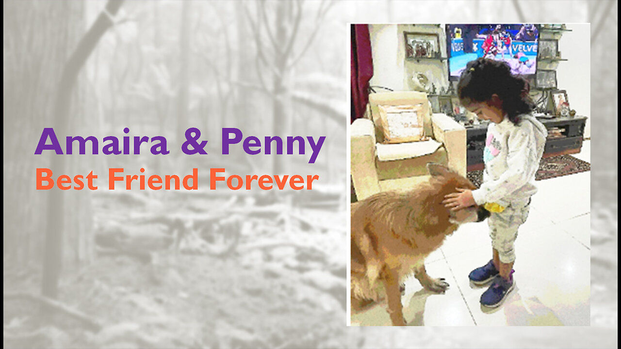 Amaira with her friendly dog Penny - Children Story