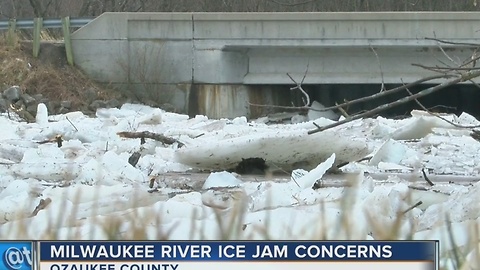 Ice jams cause concern in Cedarburg