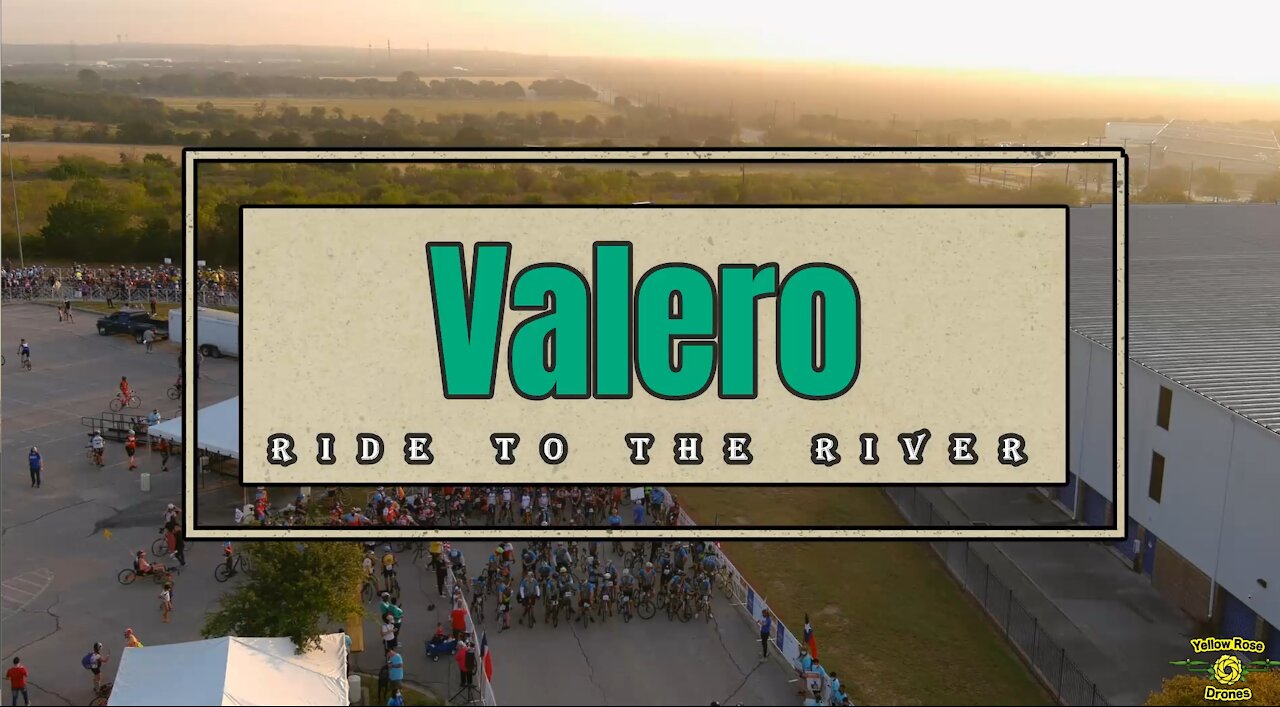 Aerial Drone View of 1,200 riders at the 2021 BikeMS Valero Ride to the River Saturday Start Line