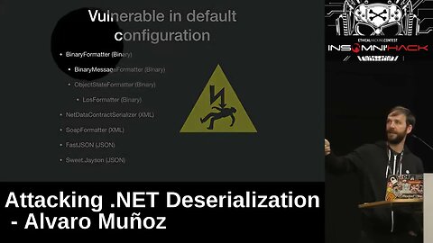 Attacking NET deserialization Alvaro Muñoz