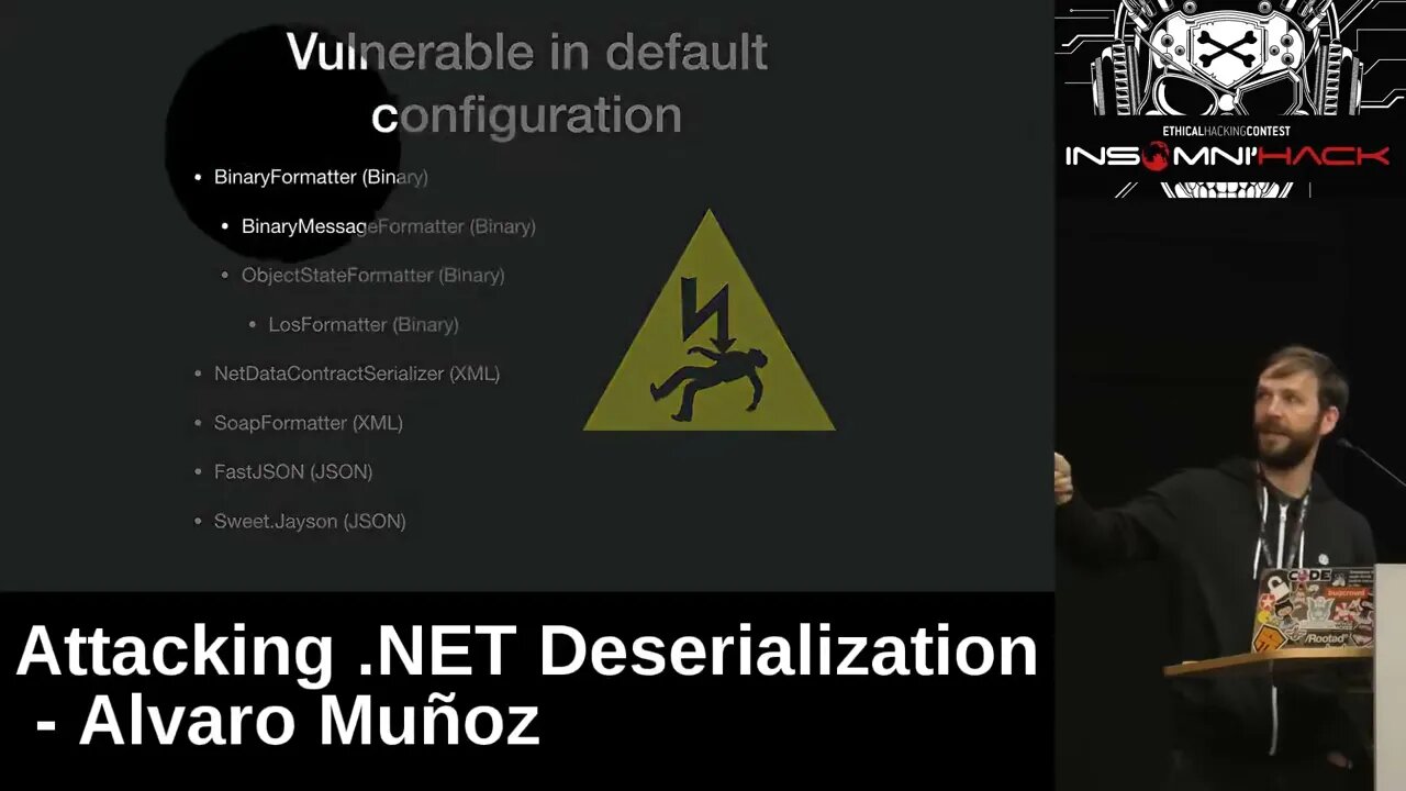 Attacking NET deserialization Alvaro Muñoz