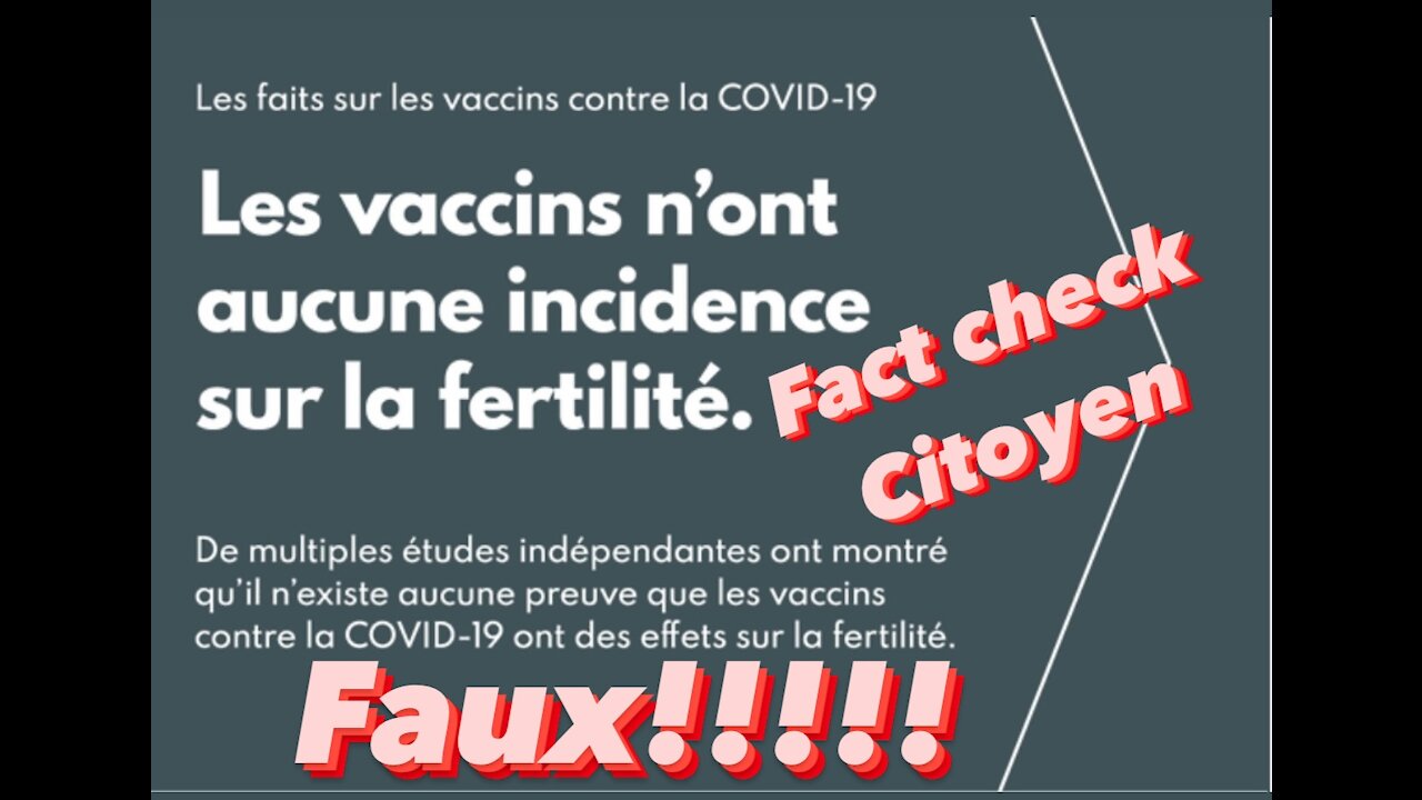 Les enfants nées de femme enceintes vaxxinée seront stériles