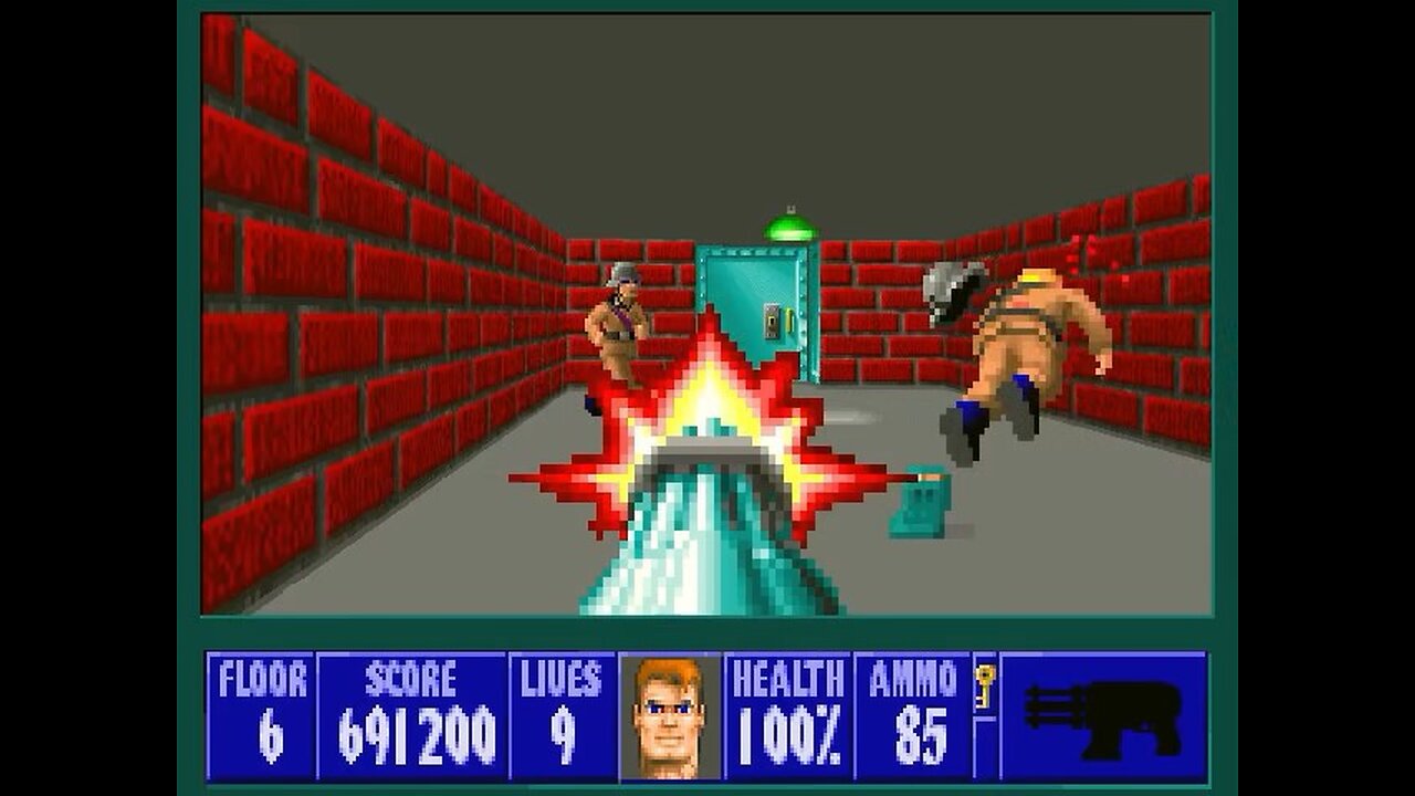 Wolfenstein 3D, DOS, 1992 - 100% Complete, Episode 1 Floor 6