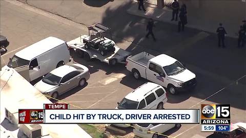 3-year-old struck by truck, driver suspected of DUI