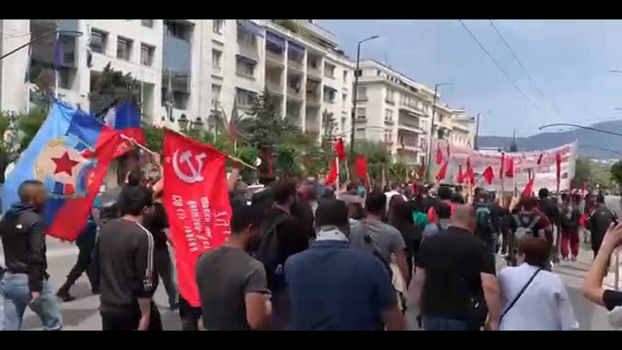 Another rally in Europe on the eve of Victory Day, this one in Athens, Greece