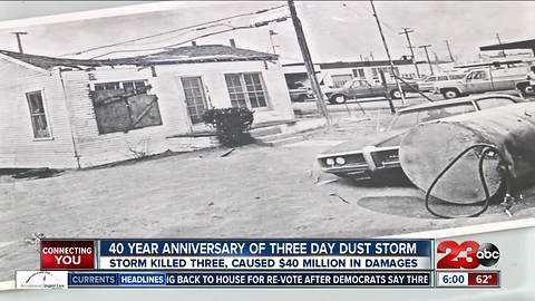 Forty year anniversary of Bakersfield dust storm