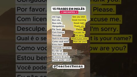 15 frases em inglês