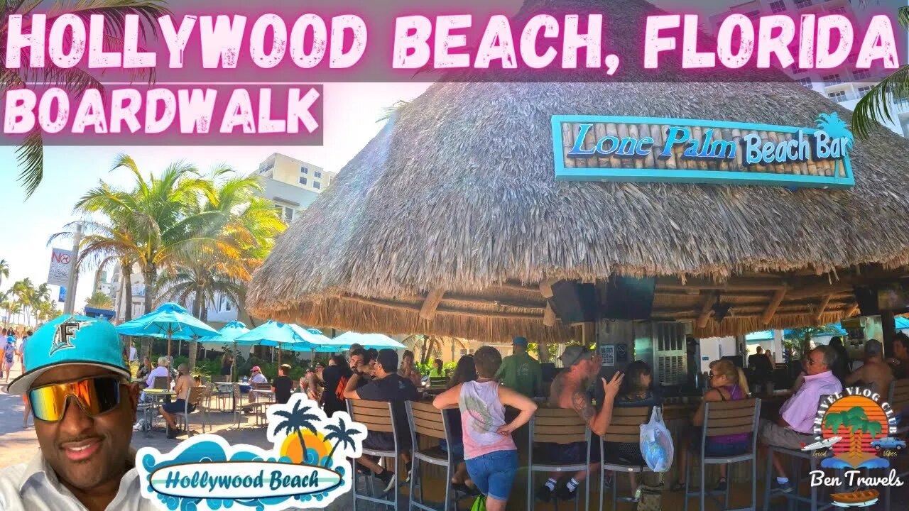 Walking The Hollywood Beach Boardwalk In Florida | Nick's Bar & Grill | Florida Beaches 🌴