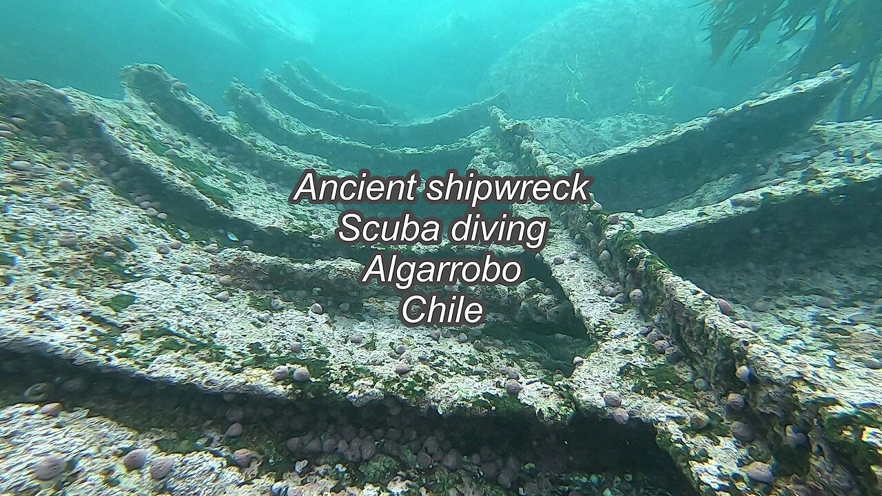 Scuba diving ancient shipwreck at Canelillo beach, Algarrobo, Chile