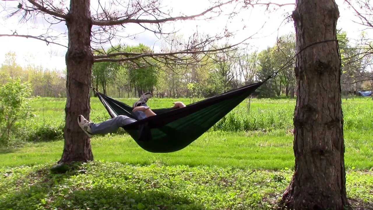 Heavy duty, portable, parachute nylon, double camping hammock by K2 Camp Gear