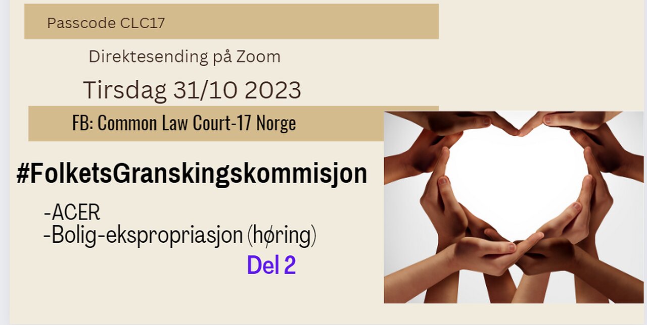 31.10.23 #FolketsGranskingskommisjon, om ACER, Boligekspropriasjon høring m.v.