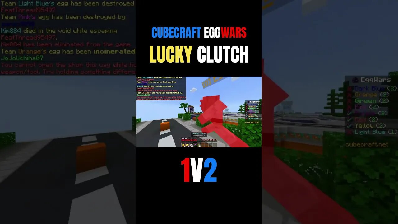 easy eggwars clutch 1v2 #eggwars #minecraft #clutch