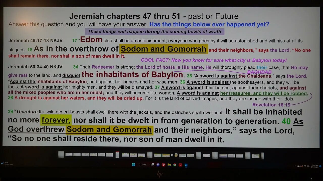 Jeremiah chapters 47 - 51 past or Future