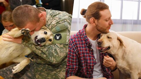 Cute Dog Shows Love To Owner By Kissing Him!