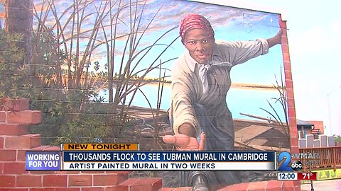 Thousands flock to honor, explore new Harriet Tubman mural in Cambridge