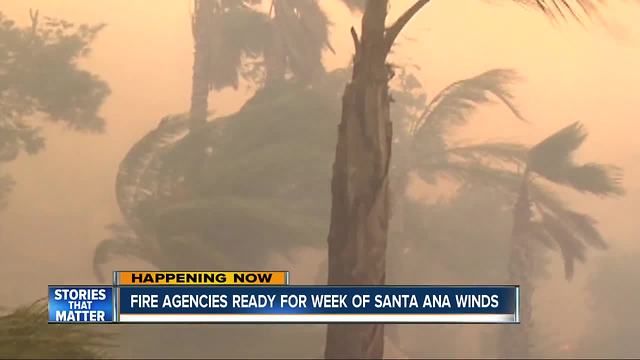 Fire agencies prepare for week of Santa Ana winds