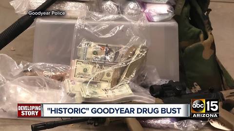 Traffic stop leads Goodyear police to massive drug and weapons bust