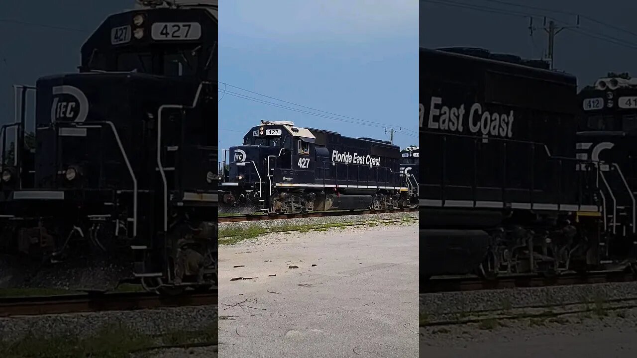 FEC-105 returning north with extra power at South Daytona July 30 2023 #railfanrob #fec105