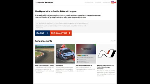 Hyundai N e-Festival Global League Pre-Qualifying Time Attack on iRacing