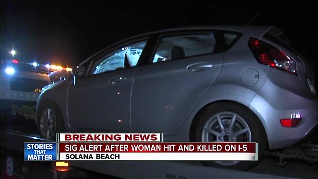 Woman hit, killed by vehicle on Interstate 5 near Lomas Santa Fe Drive in Solana Beach