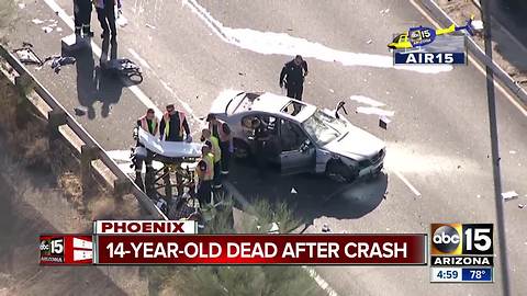 14-year-old dead after crash in north Phoenix