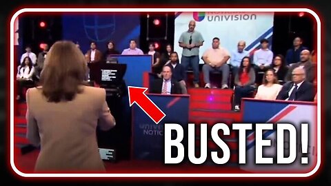 VIDEO: Queen Of All Morons Kamala Caught Using TelePrompTer At Unscripted Town Hall