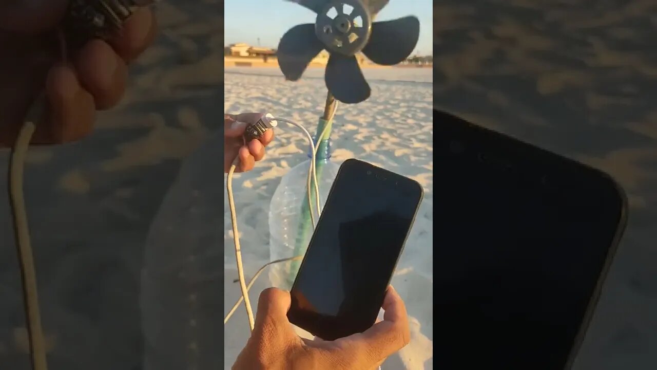 😍😱 Watch Me Charging My Phone on The Beach With This Handmade DIY Wind Turbine