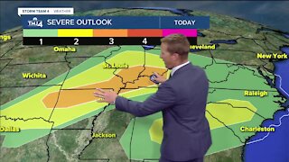 Chances for storms increase during Monday afternoon, evening