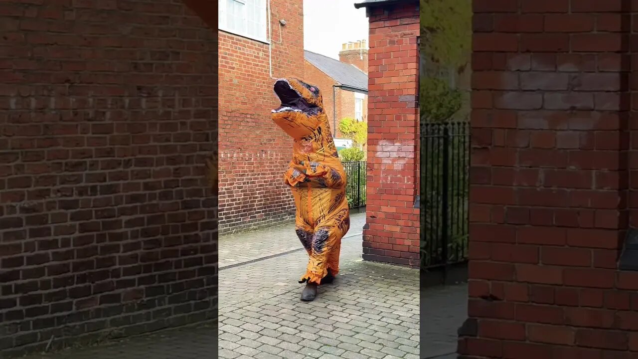 Preparing for the Christmas Parade this week… #viral #dinosaur #dinosaursofoswestry #costume