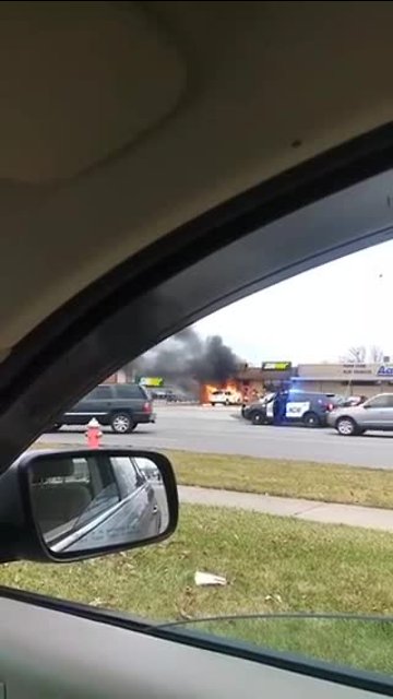 Car fire in Brook Park