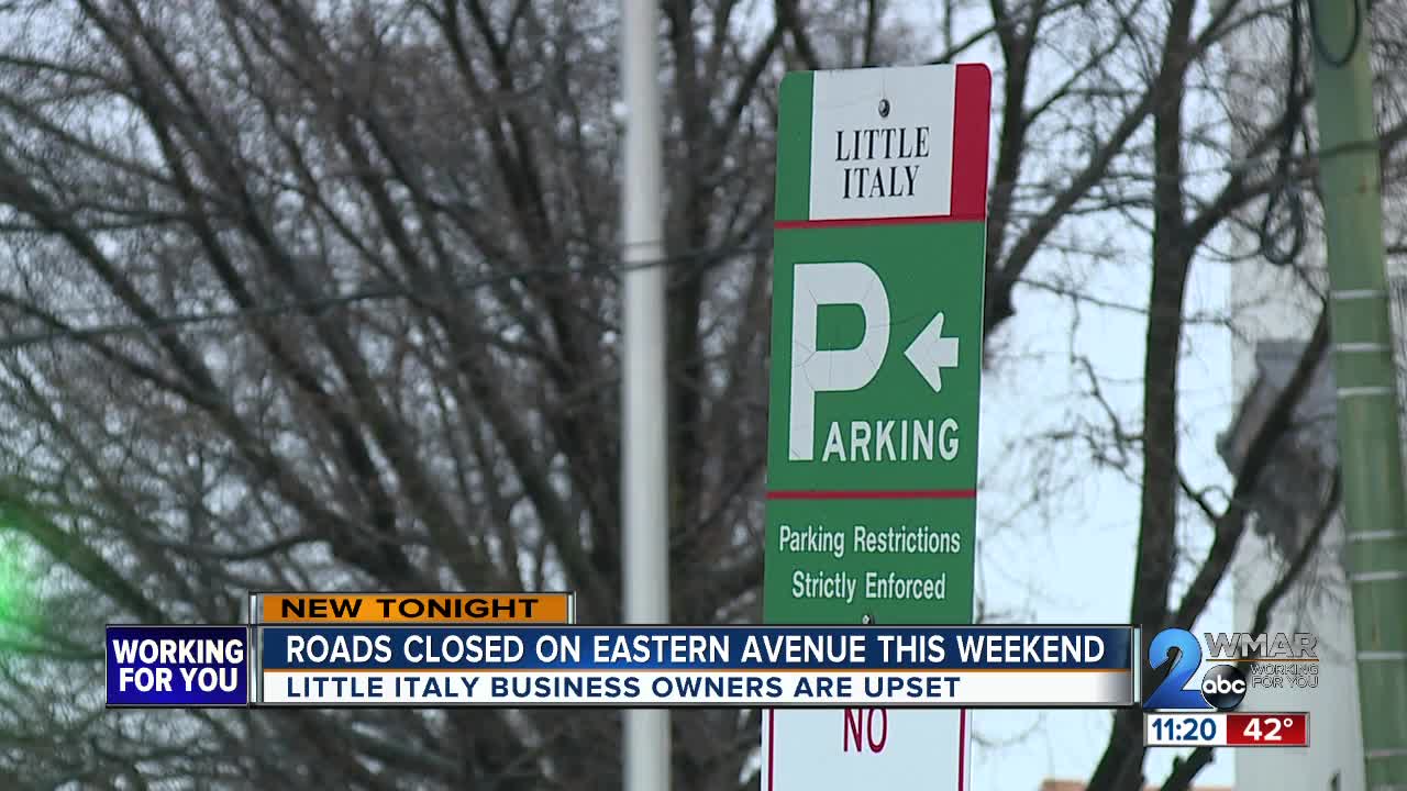 Road closures on Eastern Avenue leave Little Italy business owners upset